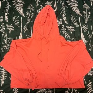 Zenana XL Women's Cropped Neon Pink Hoodie